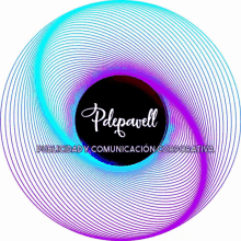 a logo for a company called pdepavell with a purple and blue swirl