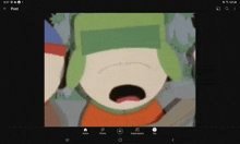 a screenshot of a south park cartoon on a phone .