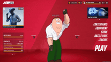 a screenshot of a video game with a peter griffin on it