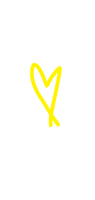 a yellow heart on a white background that looks like a cross