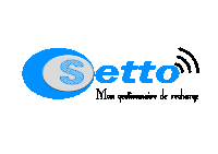 a blue and white logo for detto mon gestionaire de recharge