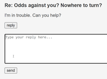 a screen asking if someone is in trouble and asking if they can help