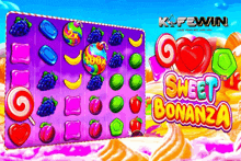 a slot machine called sweet bonanza is displayed