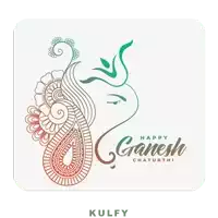 a poster that says happy ganesh chaturthi with a floral design