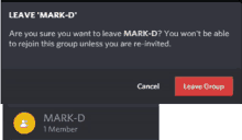 a screenshot of a leave mark d message