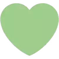 a green heart on a white background with a shadow