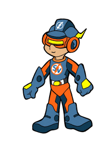 a cartoon drawing of a boy in a superhero costume