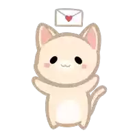 a cat with an envelope with a heart on it 's head