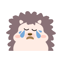 a hedgehog is crying with tears coming out of its eyes