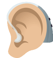 an ear with a hearing aid on it