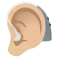 an ear with a hearing aid on it