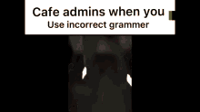 a man in a red jacket is pointing his finger at his forehead in a meme about cafe admins when you use incorrect grammer