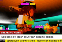 a screen shot of a video game with the words breaking news on it