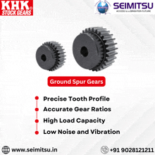 a flyer for ground spur gears shows a tooth profile and high load capacity