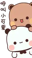 a cartoon of a bear and a panda with chinese writing