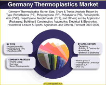 an advertisement for germany thermoplastics market size share & trends analysis report by type