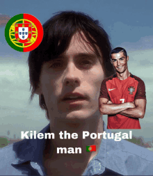 a picture of a man and a picture of a soccer player from portugal