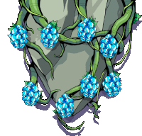 a cartoon drawing of a plant with blue berries