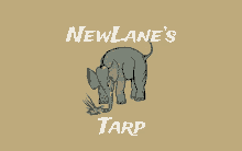 a drawing of an elephant with the words newlane 's tarp underneath it