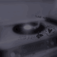 a record player with the words " i love you " on it