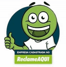 a green cartoon smiley face is giving a thumbs up .