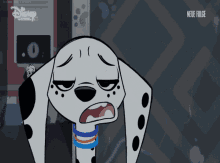 a dalmatian dog is on a disney channel screen