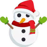 a snowman wearing a red santa hat and scarf