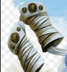 a painting of a pair of gloves with gold buttons