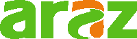 a green and orange logo that says araz