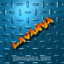 a 3d rendering of the name layana on a blue background .