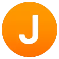 an orange circle with the letter j in it