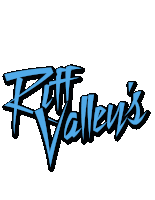 a logo for ruff valley 's is blue and black