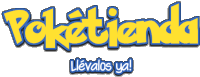 a yellow and blue logo for poketienda llévalos ya