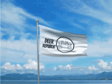 a white flag that says deer republic on it