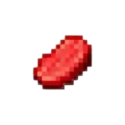 a pixel art drawing of a red item on a white background .