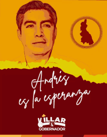 a poster for andres villar governador shows a man 's face