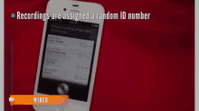 a phone with recordings are assigned a random id number