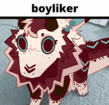 a cartoon drawing of a lion with the words boyliker below it