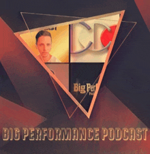 a poster for big performance podcast with a triangle in the middle