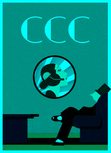 an illustration of a woman wearing a headset with the letters ccc below her