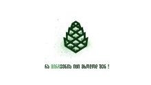 a green pine cone is on a white background with a green border