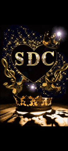 a heart with sdc written on it