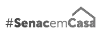 a black and white logo for #senacemcasa with a house in the background