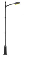 a cartoon drawing of a street light with a yellow light on it