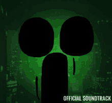 a green background with two black circles and the words official soundtrack below them