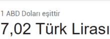 a white background with black text that says 1 abd dolari eşittir 7,02 türk lirasi