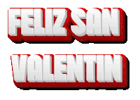 feliz san valentin is written in white and red letters