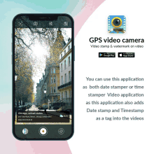 an advertisement for gps video camera shows a picture of a street in chicago