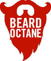 a beard octane logo with a red beard