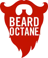 a beard octane logo with a red beard